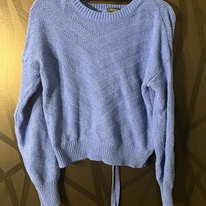 Abercrombie & Fitch Light Blue Chevron Sweater